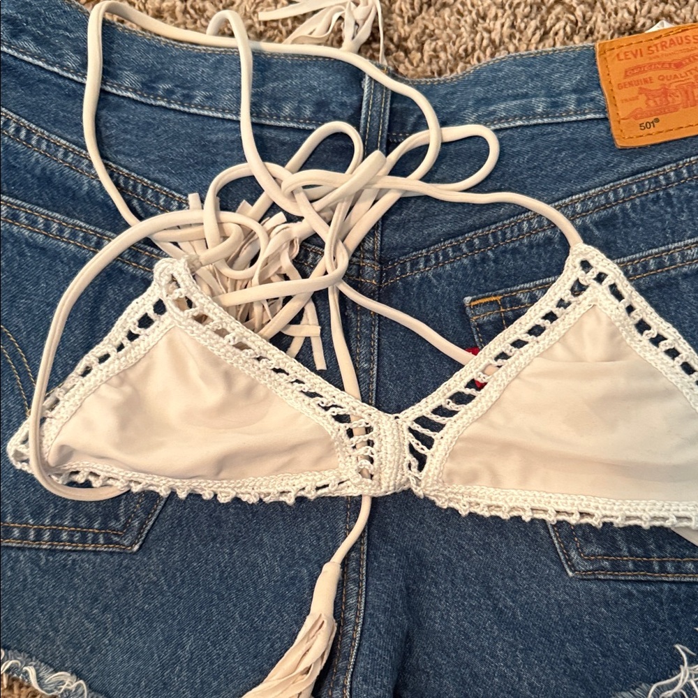Acacia White Bikini Top